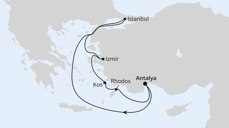 Östliches Mittelmeer mit Istanbul Östliches Mittelmeer mit Istanbul