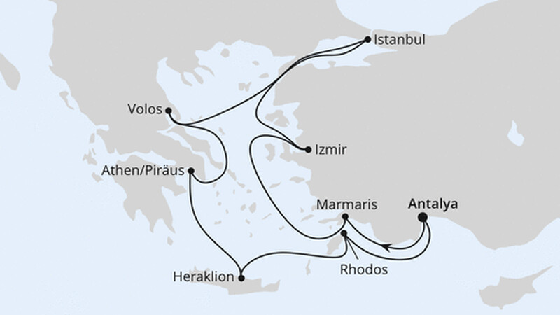 Östliches Mittelmeer mit Istanbul ab Antalya 2 Östliches Mittelmeer mit Istanbul ab Antalya 2