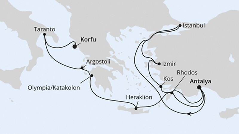 Türkei, Griechenland & Italien ab Antalya Türkei, Griechenland & Italien ab Antalya