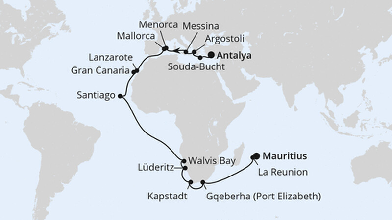 Von Antalya über Namibia nach Mauritius Von Antalya über Namibia nach Mauritius