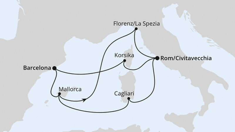Spanien, Frankreich & Italien ab Barcelona 1 Spanien, Frankreich & Italien ab Barcelona 1