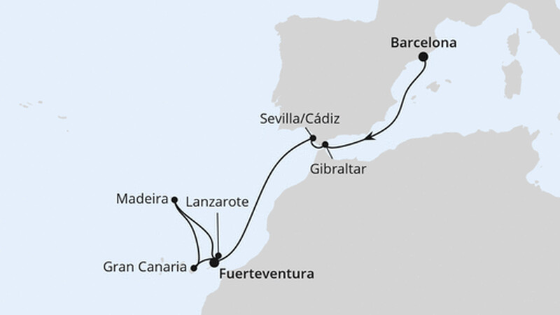 Andalusien, Madeira & Kanaren ab Barcelona 2 Andalusien, Madeira & Kanaren ab Barcelona 2
