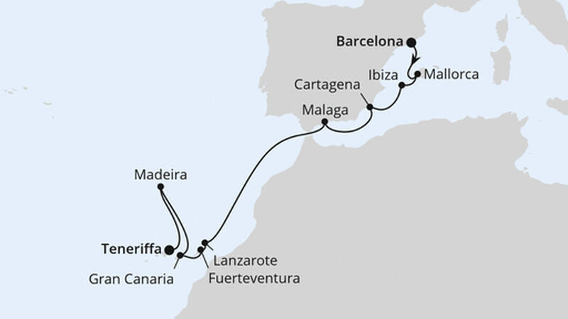 Andalusien, Kanaren & Madeira ab Barcelona Andalusien, Kanaren & Madeira ab Barcelona