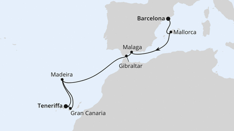 Andalusien, Kanaren & Madeira ab Barcelona Andalusien, Kanaren & Madeira ab Barcelona