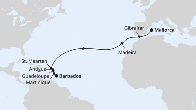 Von Barbados über Madeira nach Mallorca Von Barbados über Madeira nach Mallorca