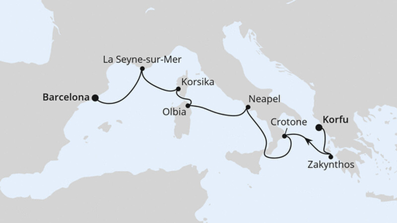 Griechenland, Italien & Spanien ab Korfu 1 Griechenland, Italien & Spanien ab Korfu 1