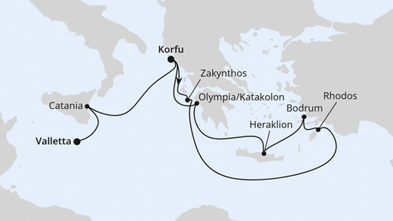 Griechenland, Türkei & Sizilien ab Korfu Griechenland, Türkei & Sizilien ab Korfu