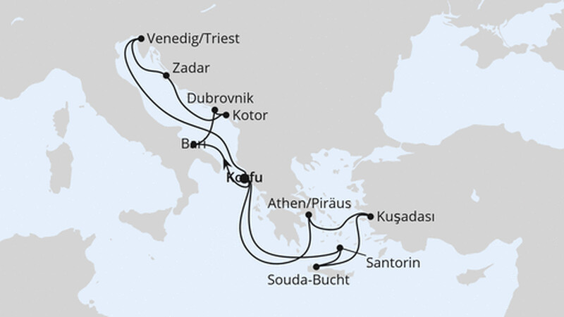 Adria & Griechenland ab Korfu 1 Adria & Griechenland ab Korfu 1