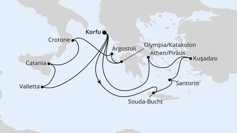 Griechenland & Mittelmeerinseln ab Korfu 1 Griechenland & Mittelmeerinseln ab Korfu 1