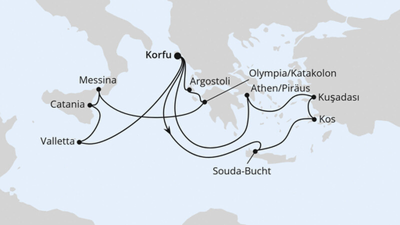 Griechenland & Mittelmeerinseln ab Korfu 1 Griechenland & Mittelmeerinseln ab Korfu 1