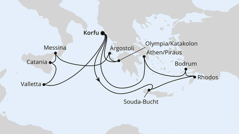 Griechenland & Mittelmeerinseln ab Korfu 1 Griechenland & Mittelmeerinseln ab Korfu 1