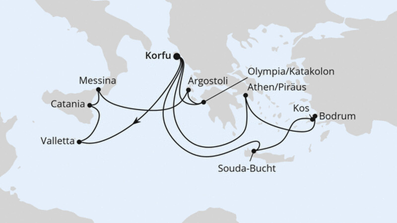 Griechenland & Mittelmeerinseln ab Korfu 1 Griechenland & Mittelmeerinseln ab Korfu 1