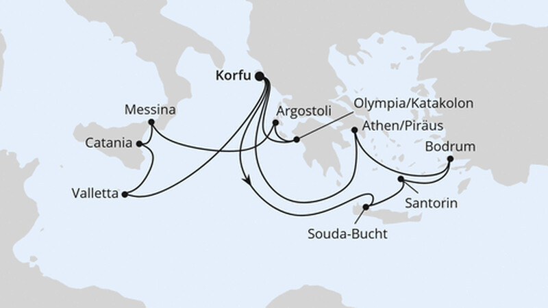 Griechenland & Mittelmeerinseln ab Korfu 1 Griechenland & Mittelmeerinseln ab Korfu 1