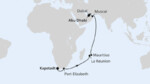 Von Kapstadt über Mauritius nach Abu Dhabi