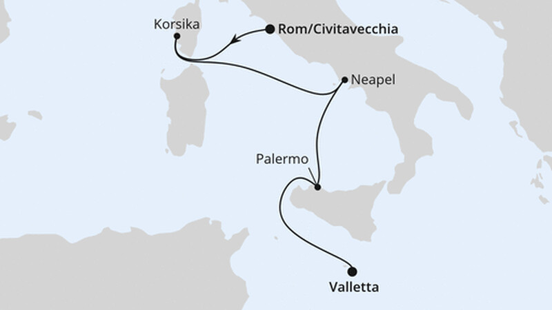 Italien, Korsika & Malta ab Civitavecchia Italien, Korsika & Malta ab Civitavecchia
