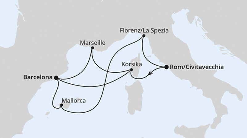 Spanien, Frankreich & Italien ab Civitavecchia 1 Spanien, Frankreich & Italien ab Civitavecchia 1