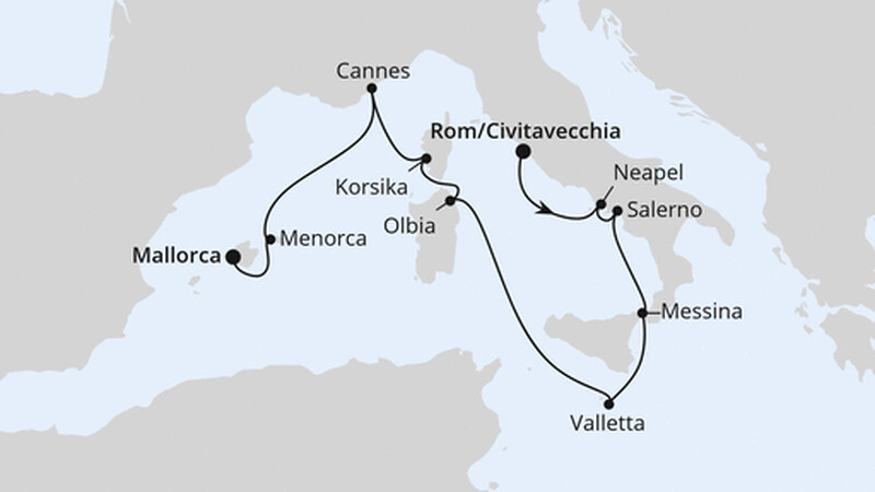 Italien & Mittelmeerinseln ab Civitavecchia Italien & Mittelmeerinseln ab Civitavecchia