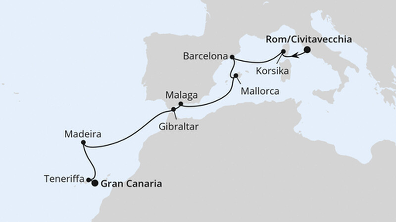 Mittelmeer & Kanaren ab Civitavecchia Mittelmeer & Kanaren ab Civitavecchia
