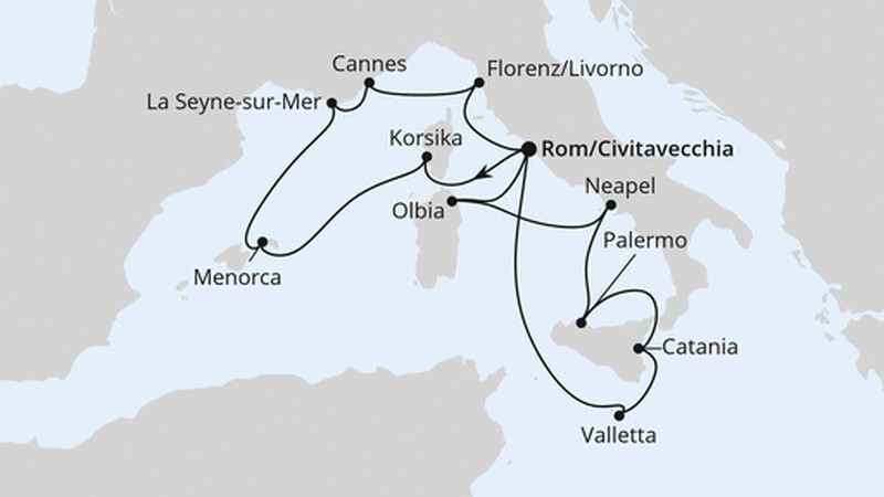 Italien & Mittelmeerinseln ab Civitavecchia Italien & Mittelmeerinseln ab Civitavecchia