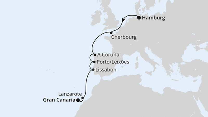 Von Hamburg über Portugal nach Gran Canaria Von Hamburg über Portugal nach Gran Canaria