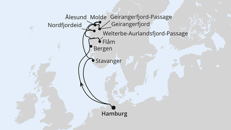 Norwegens Fjord-Weltnaturerbe ab Hamburg 1 Norwegens Fjord-Weltnaturerbe ab Hamburg 1