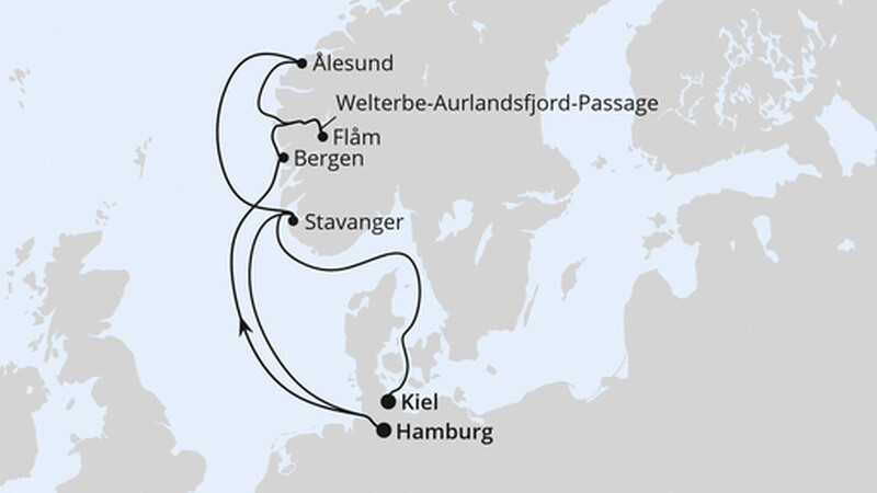 Große Norwegen-Reise von Hamburg nach Kiel Große Norwegen-Reise von Hamburg nach Kiel