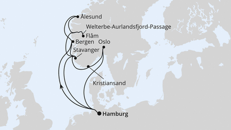 Große Norwegen-Reise ab Hamburg Große Norwegen-Reise ab Hamburg