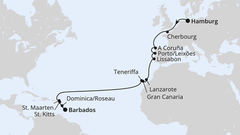 Von Hamburg über die Kanaren nach Barbados Von Hamburg über die Kanaren nach Barbados