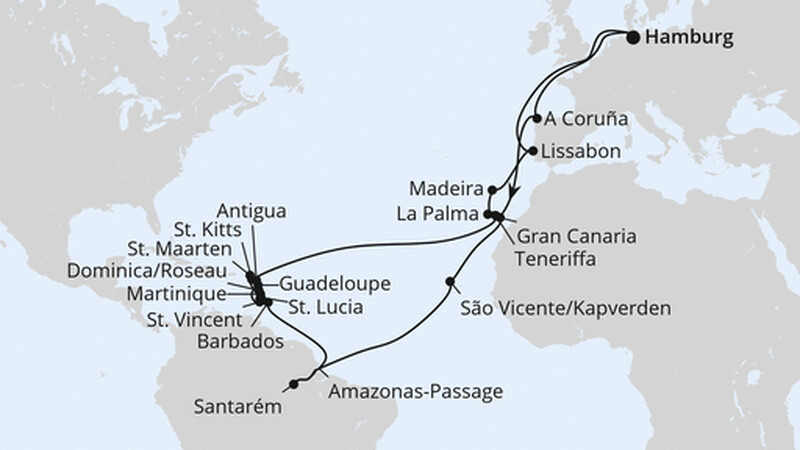 Große Winterpause Karibik mit Amazonas Große Winterpause Karibik mit Amazonas