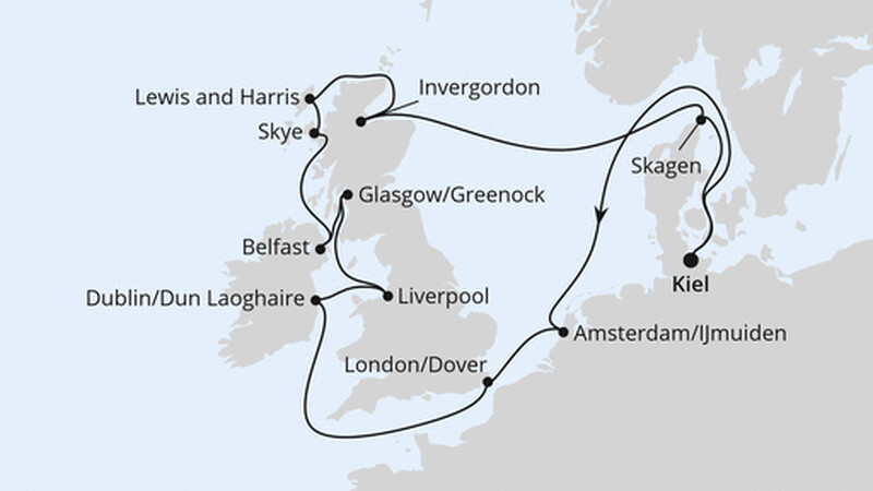 Großbritannien & Irland ab Kiel Großbritannien & Irland ab Kiel