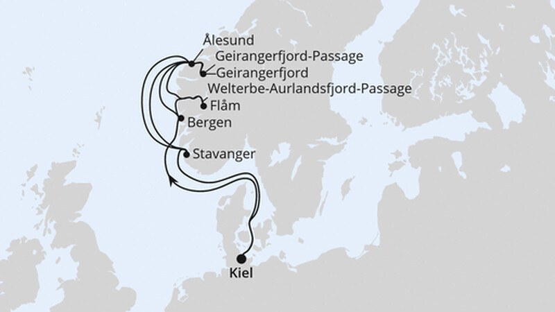 Große Norwegen-Reise ab Kiel Große Norwegen-Reise ab Kiel