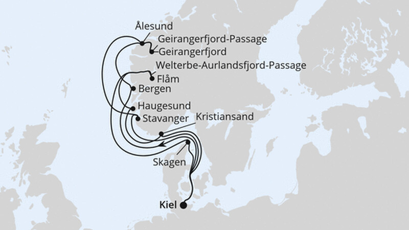 Große Norwegen-Reise ab Kiel Große Norwegen-Reise ab Kiel