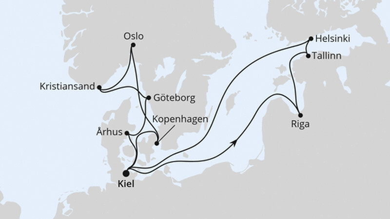 Feiertagsreise auf der Ostsee ab Kiel Feiertagsreise auf der Ostsee ab Kiel