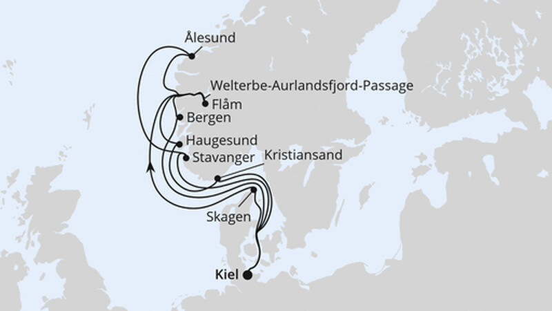 Große Norwegen-Reise ab Kiel Große Norwegen-Reise ab Kiel