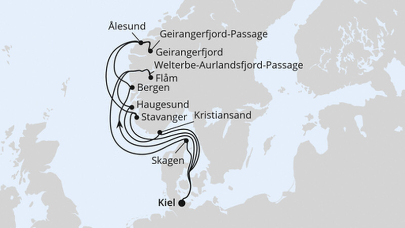 Große Norwegen-Reise ab Kiel Große Norwegen-Reise ab Kiel