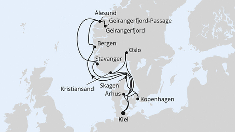 Große Skandinavien-Reise ab Kiel Große Skandinavien-Reise ab Kiel