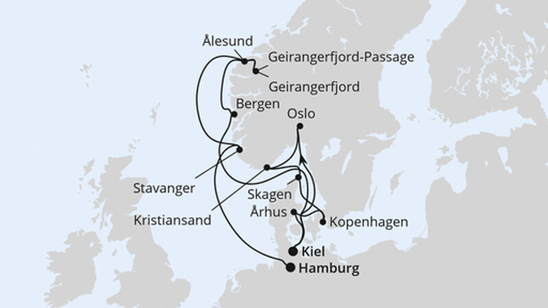 Große Skandinavien-Reise ab Kiel Große Skandinavien-Reise ab Kiel