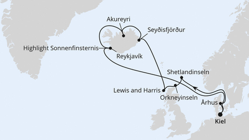 Schottland & Island mit Sonnenfinsternis ab Kiel Schottland & Island mit Sonnenfinsternis ab Kiel