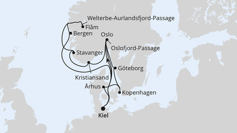 Große Norwegen- & Dänemark-Reise ab Kiel Große Norwegen- & Dänemark-Reise ab Kiel