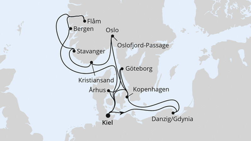 Große Ostsee- & Norwegen-Reise ab Kiel Große Ostsee- & Norwegen-Reise ab Kiel