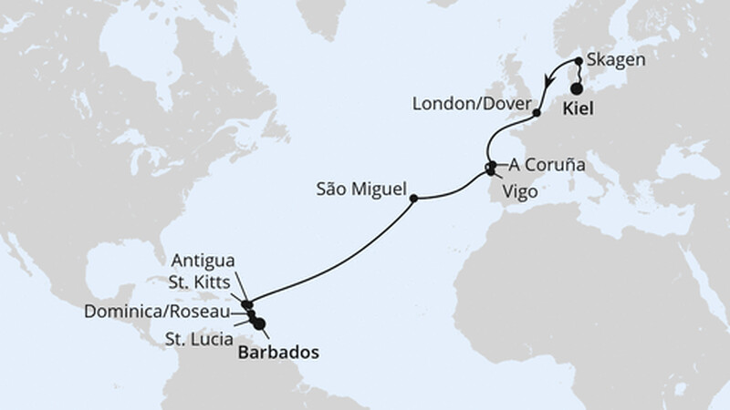 Von Kiel über die Azoren nach Barbados Von Kiel über die Azoren nach Barbados