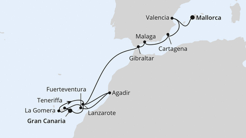 Kanaren & Südspanien mit Marokko ab Gran Canaria Kanaren & Südspanien mit Marokko ab Gran Canaria