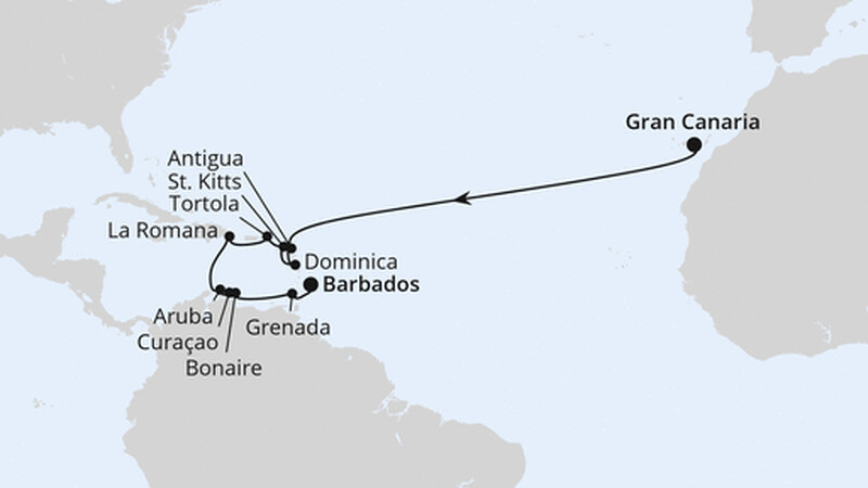 Von Gran Canaria über Curacao nach Barbados Von Gran Canaria über Curacao nach Barbados