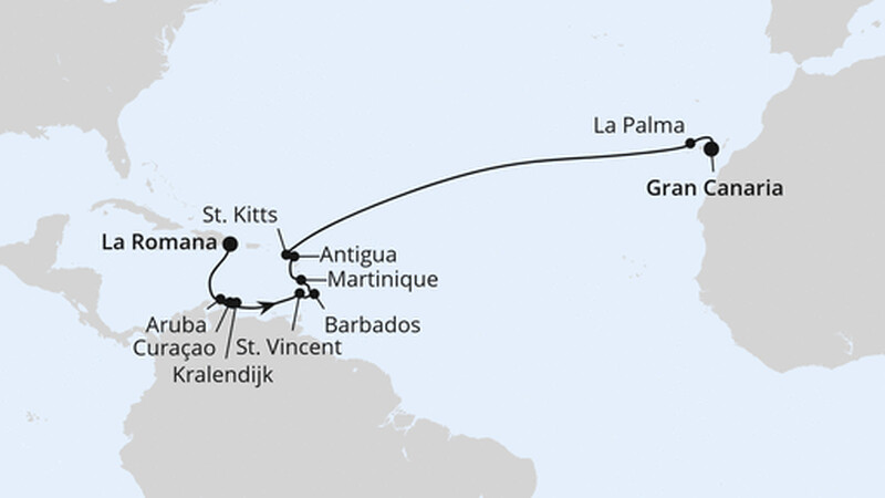 Von der Dominikanischen Republik nach Gran Canaria Von der Dominikanischen Republik nach Gran Canaria