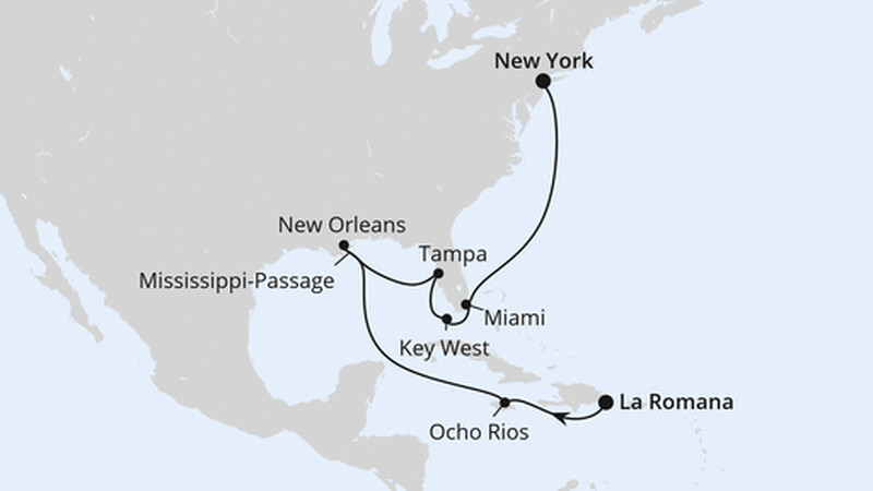 New Orleans, Florida & New York ab Dom. Republik New Orleans, Florida & New York ab Dom. Republik