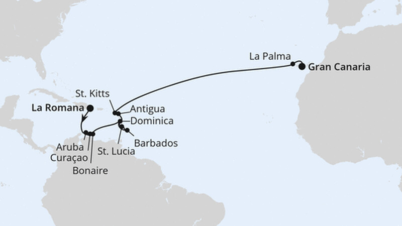 Von der Dominikanischen Republik nach Gran Canaria Von der Dominikanischen Republik nach Gran Canaria