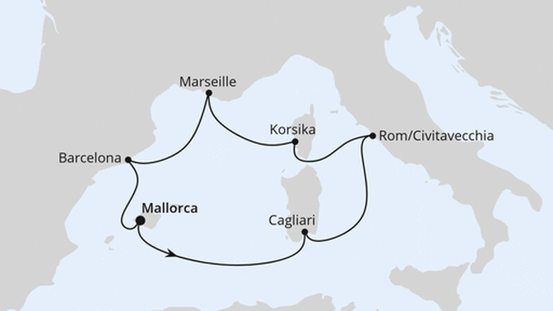 Mediterrane Schätze mit Sardinien ab Mallorca Mediterrane Schätze mit Sardinien ab Mallorca