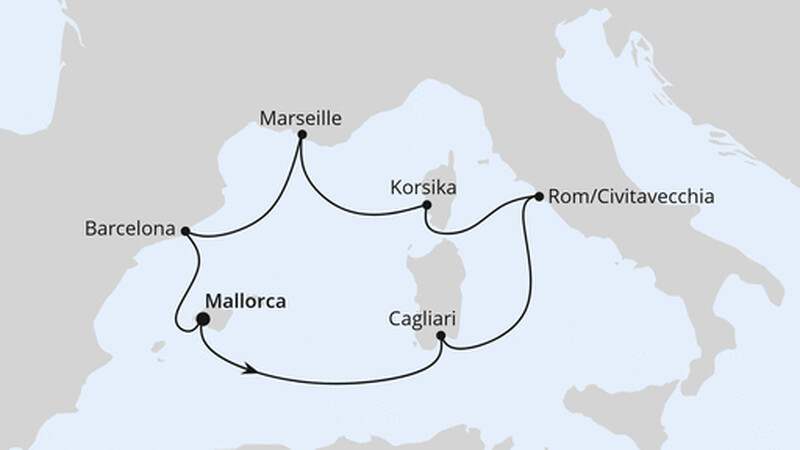 Mediterrane Schätze mit Sardinien ab Mallorca Mediterrane Schätze mit Sardinien ab Mallorca
