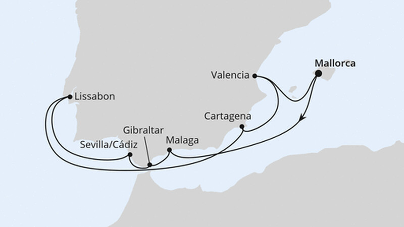Spanien, Portugal & Gibraltar ab Mallorca Spanien, Portugal & Gibraltar ab Mallorca