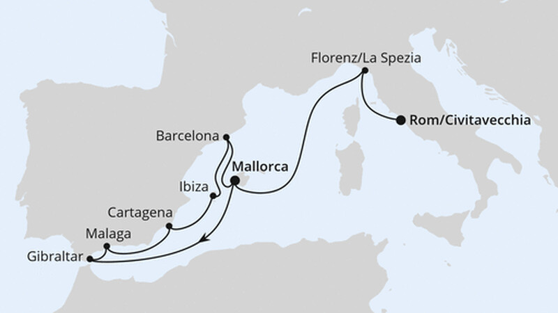 Spanien, Italien & Gibraltar ab Mallorca Spanien, Italien & Gibraltar ab Mallorca